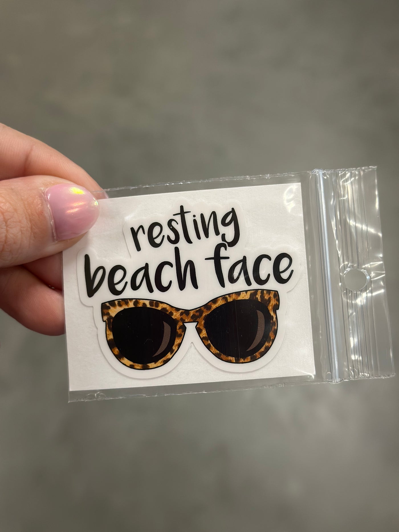 Resting Beach Face- Sunglasses Sticker