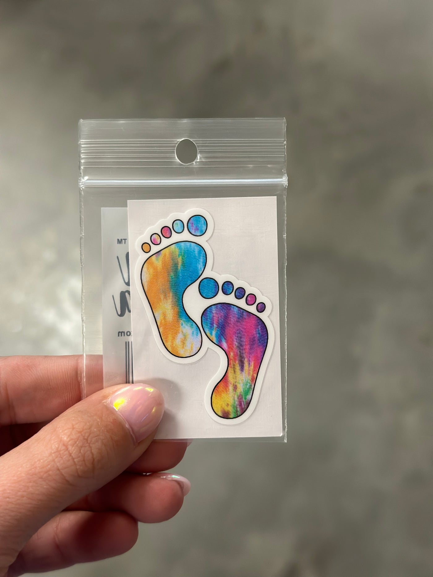 Tie Dye Footprint Sticker