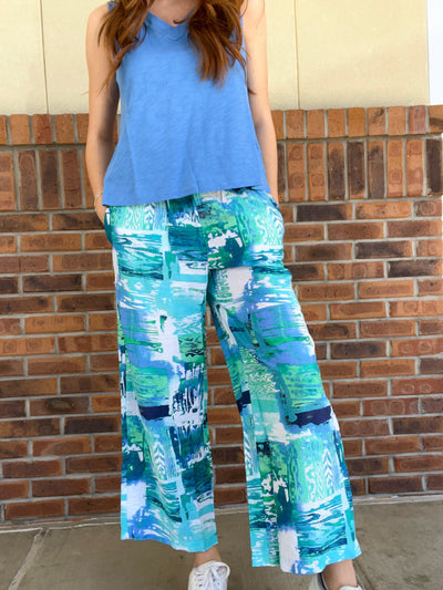 Escape by Habitat Turquoise Crinkle Easy Pant