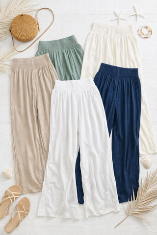 Everyday Casual Wide Leg Cotton Pant