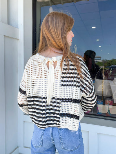 Crochet Stripe Block Sweater