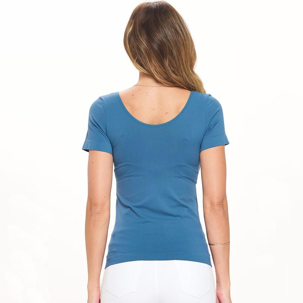 Seamless Reversible Short Sleeve Top