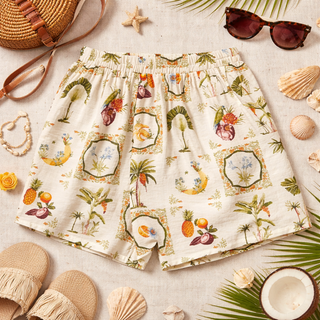 Tropical Print Lined Shorts