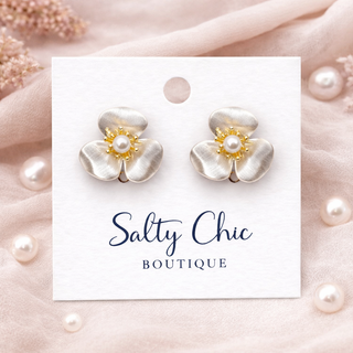 Frosted Bloom Stud Earrings