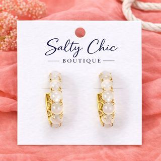 Cats Eye Hoop Earrings