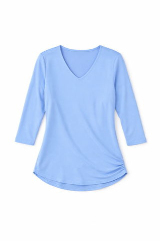 LuLu B Solid V-Neck 3/4 Sleeve Top- Best Seller