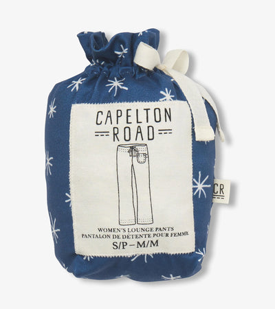 Capelton Road PJ Pants In A Bag - Blue Snowflakes