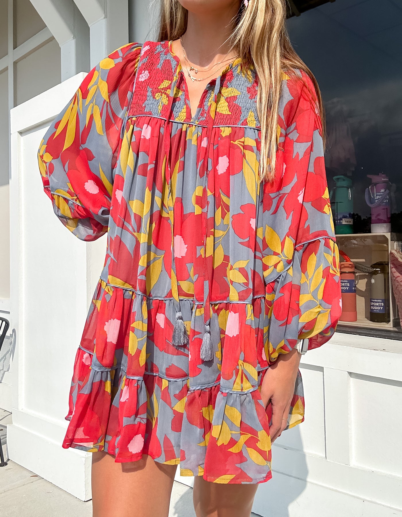 Floral Chiffon Boho Tier Dress