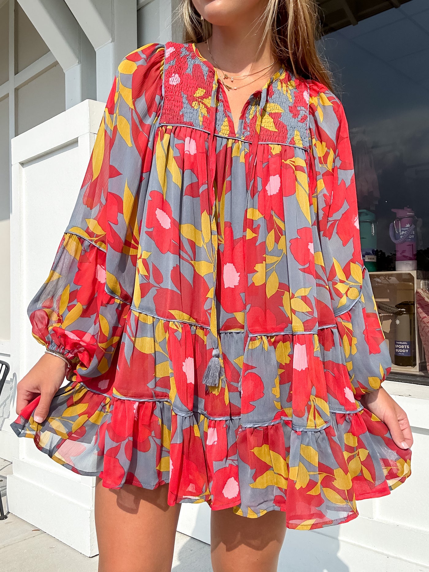 Floral Chiffon Boho Tier Dress