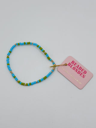 Beaded Blondes Lime Green & Sky Blue Sprinkle