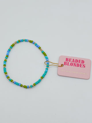 Beaded Blondes Blues & Green Sprinkle Bracelet