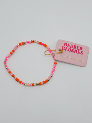 Beaded Blondes Pinks & Orange Sprinkle Bracelet