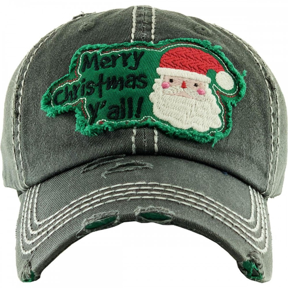 Merry Christmas Y'all! Vintage Distressed Baseball Cap