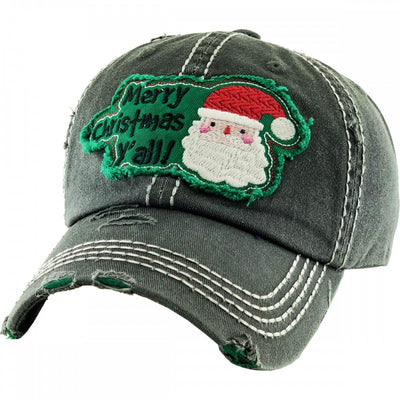 Merry Christmas Y'all! Vintage Distressed Baseball Cap