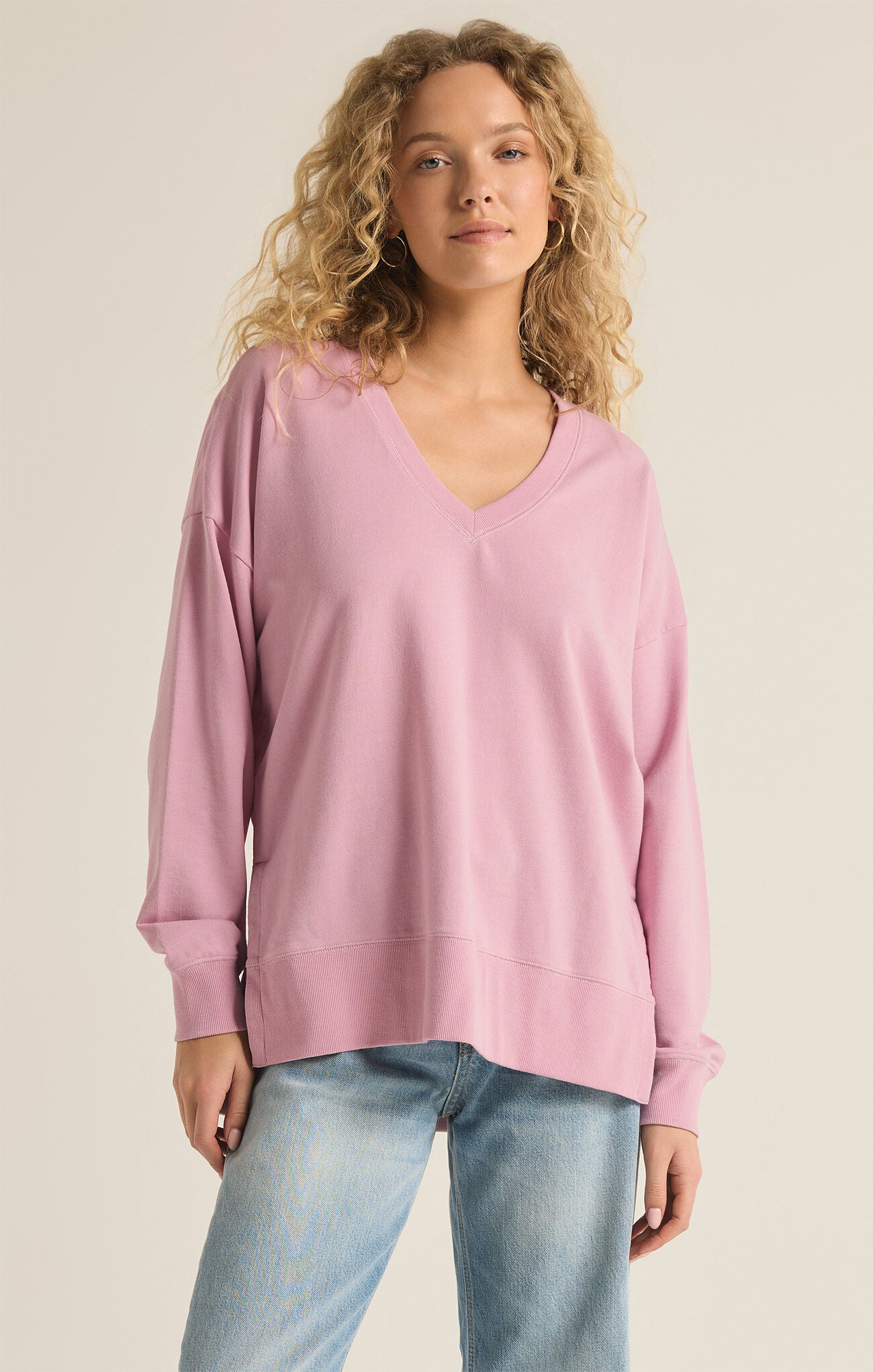 Z Supply Modern V-Neck Weekender Sunset Mauve