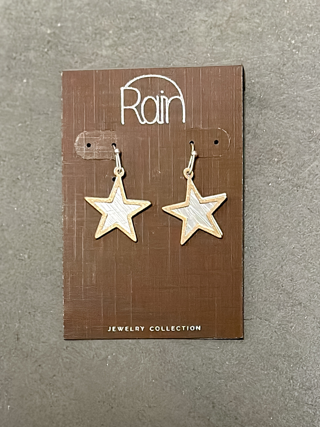 Two Tone Layer Star Brushed Brass Earring