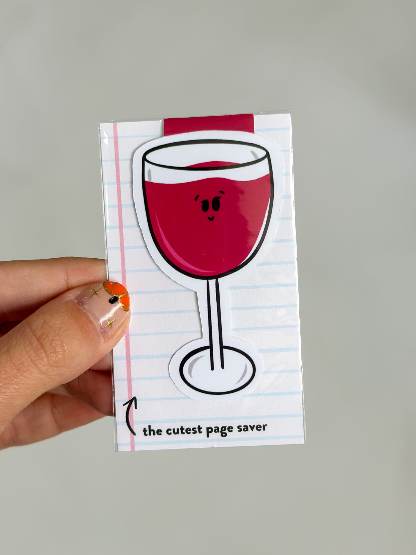 Wine Glass Magnetic Bookmark