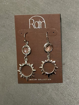 Silver Crystal Sunburst Earring