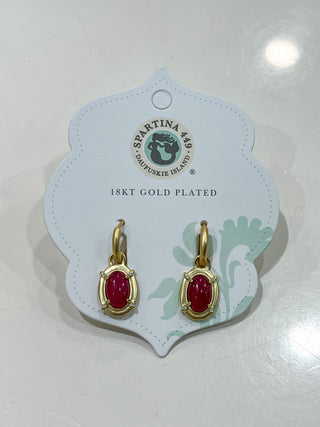 Spartina Greta Convertible Hoop Earrings Pink