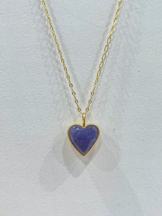 Spartina Full Heart Necklace 18" Light Blue