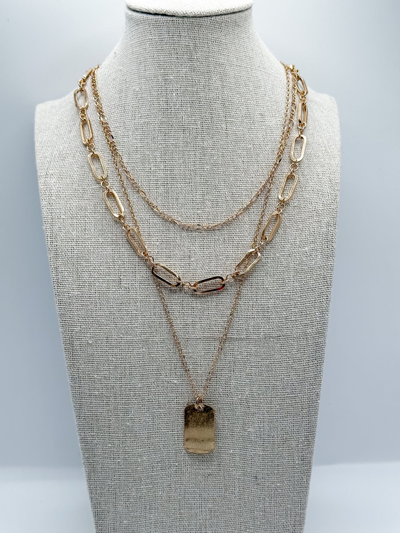 Chain & Disc Layered Gold Necklace