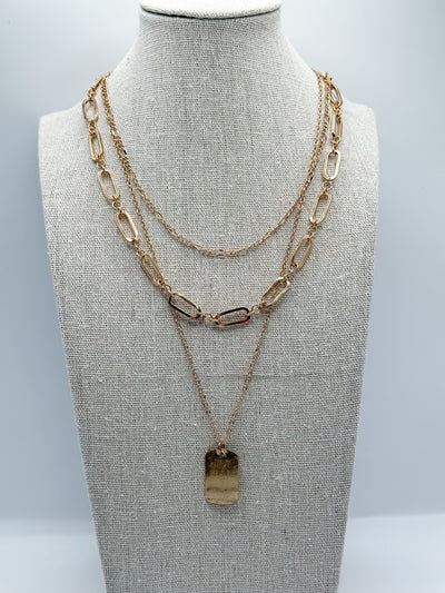Chain & Disc Layered Gold Necklace