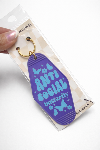 Antisocial Butterfly Keychain