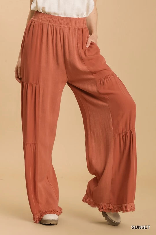 Umgee Sunset Wide Leg Tiered Pant