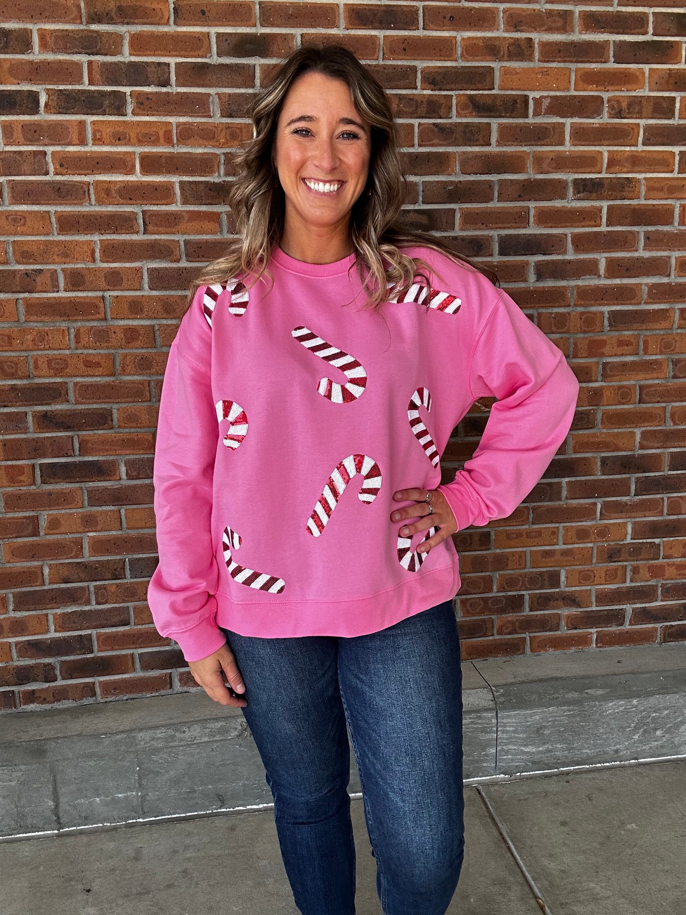 Candy Cane Sparkle Sweatshirt