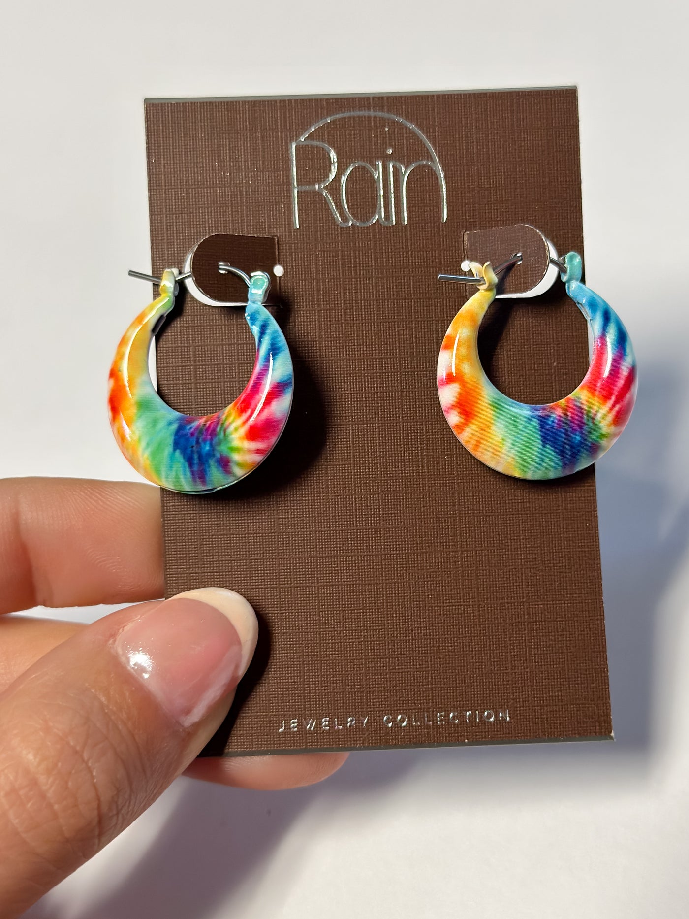 Multicolored Tie Dye Hoop Earring