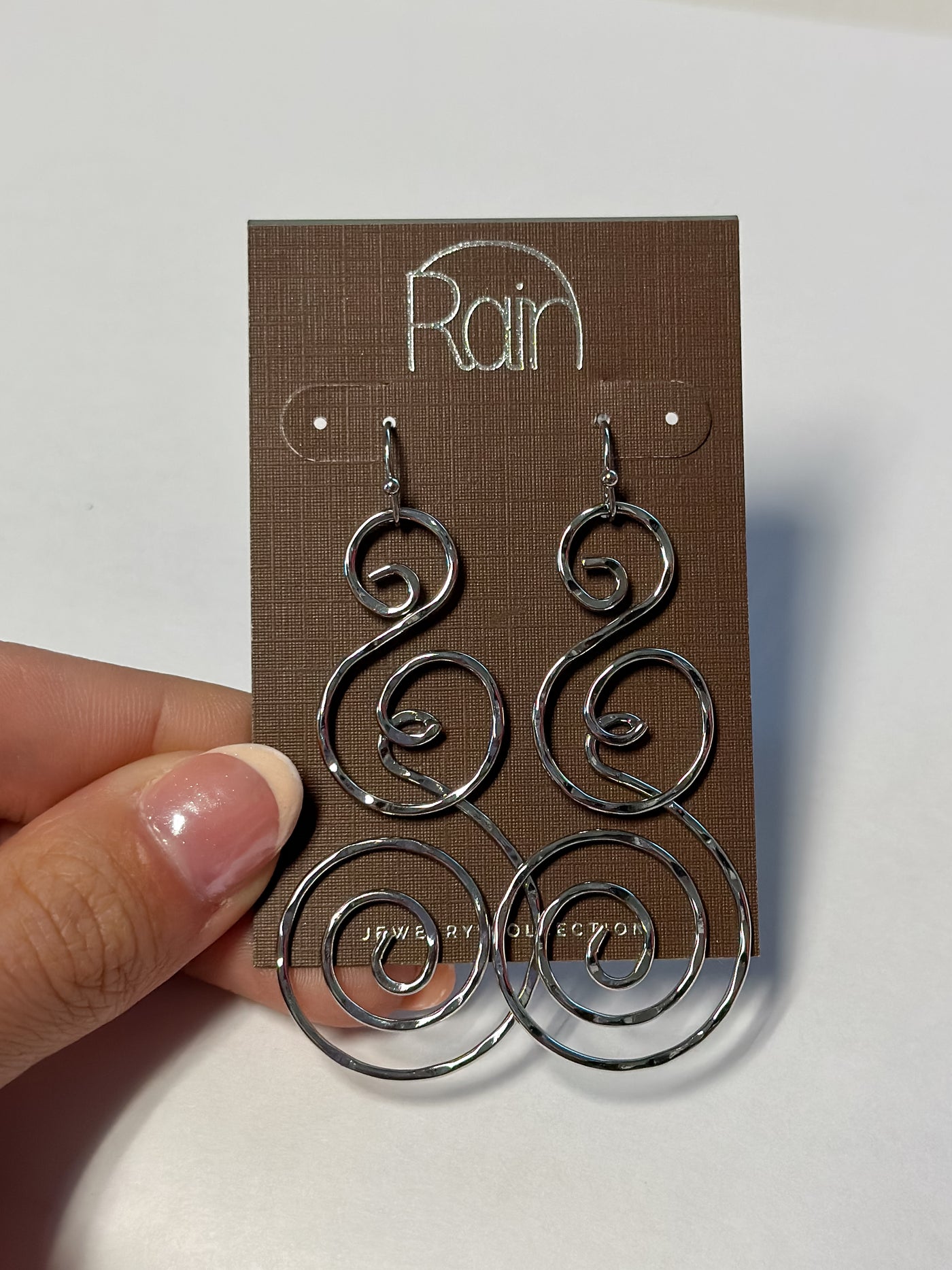 Silver Coils Curls Wire Earring