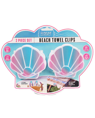 Set Of 2 Beach Towel Clips Seashells