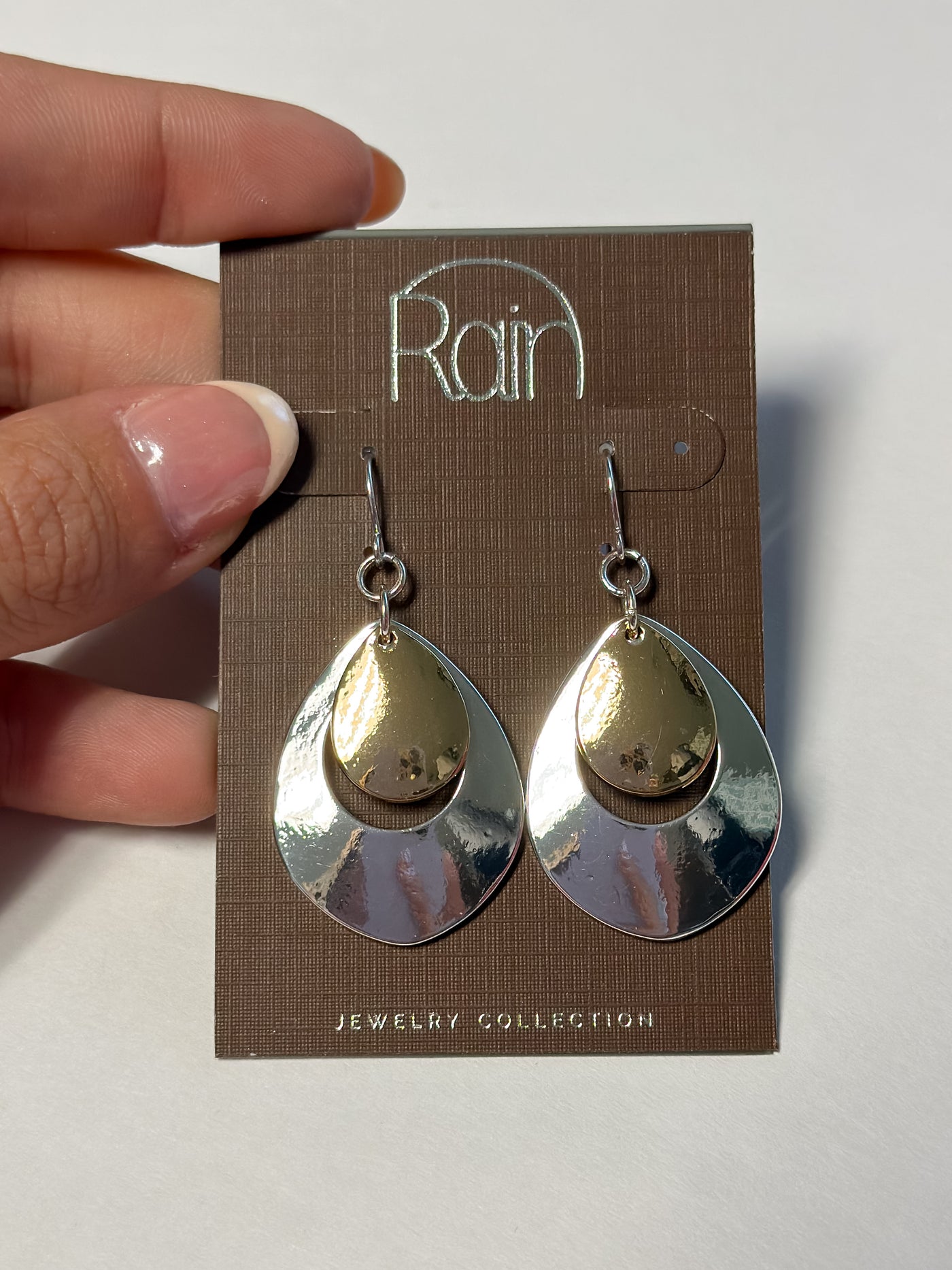 Two Tone Double Layered Disc Earring