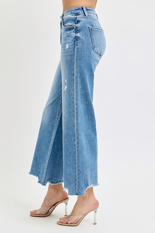 Risen High Rise Wide Crop Jeans