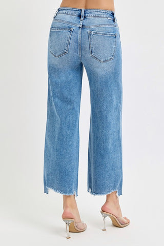 Risen High Rise Wide Crop Jeans