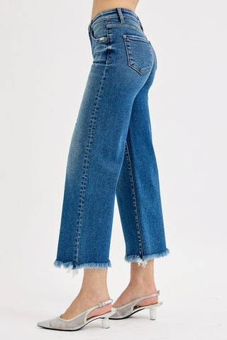 Risen Tummy Control Mid Rise Straight Crop Jeans