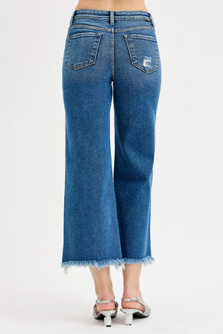 Risen Tummy Control Mid Rise Straight Crop Jeans