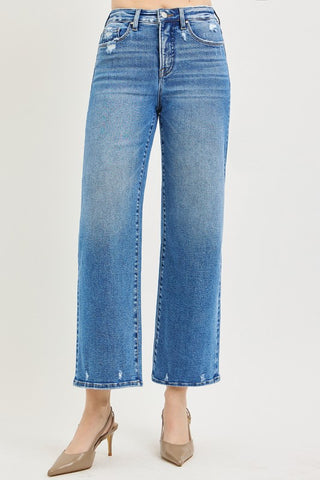Risen Tummy Control High Rise Crop Jeans