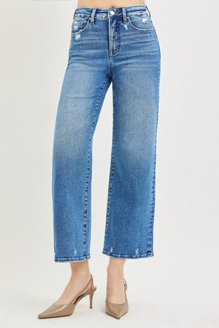 Risen Tummy Control High Rise Crop Jeans