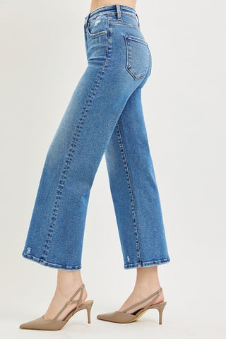 Risen Tummy Control High Rise Crop Jeans