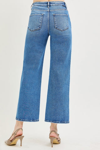 Risen Tummy Control High Rise Crop Jeans