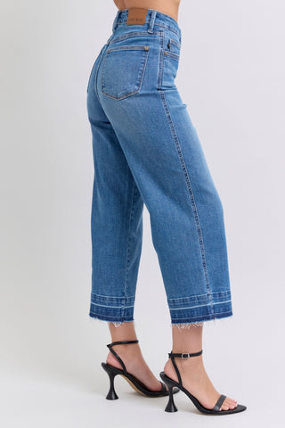 Judy Blue High Waist Tummy Control Release Hem Crop Jean