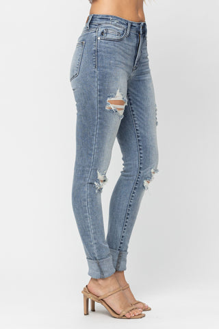 Judy Blue High Waist Tall Heavy Destroy Skinny