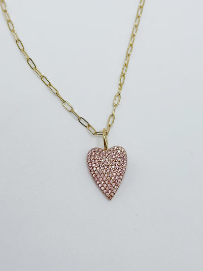 Gold/Pink Moody Heart Charm