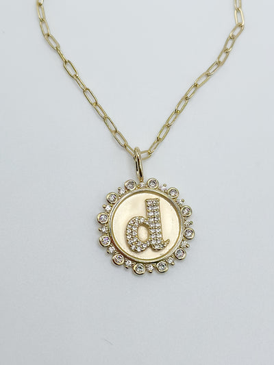 Gold Vintage Coin Initial Charms