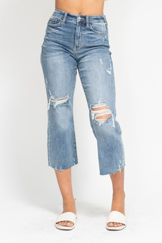 Judy Blue High Waist Destroy Crop Leg Jean