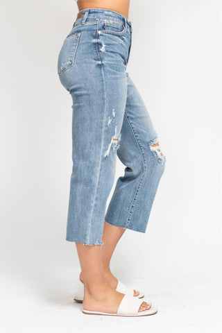 Judy Blue High Waist Destroy Crop Leg Jean