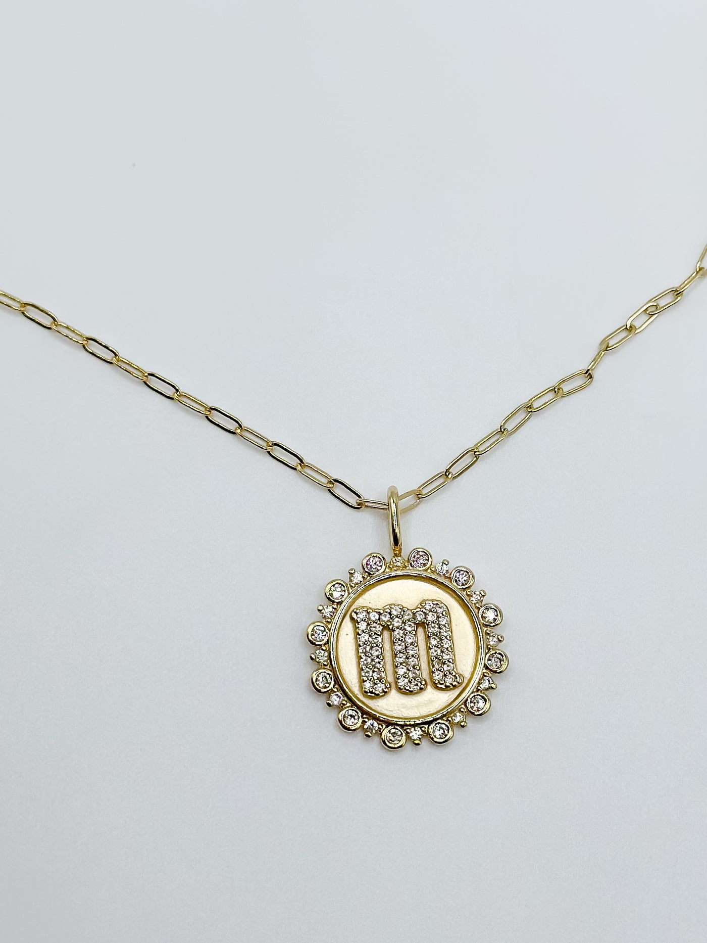 Gold Vintage Coin Initial Charms