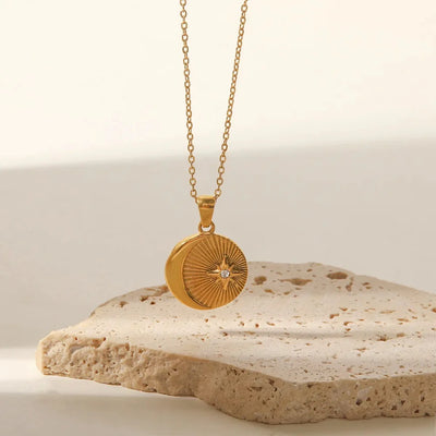 Moon & Star Pendant Necklace