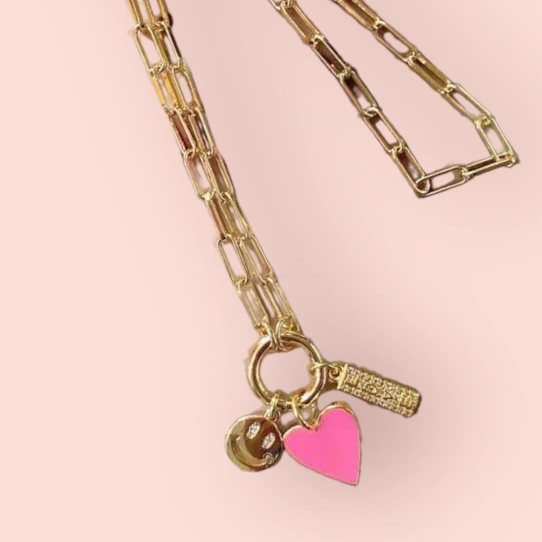 Smile & Love Charm Necklace